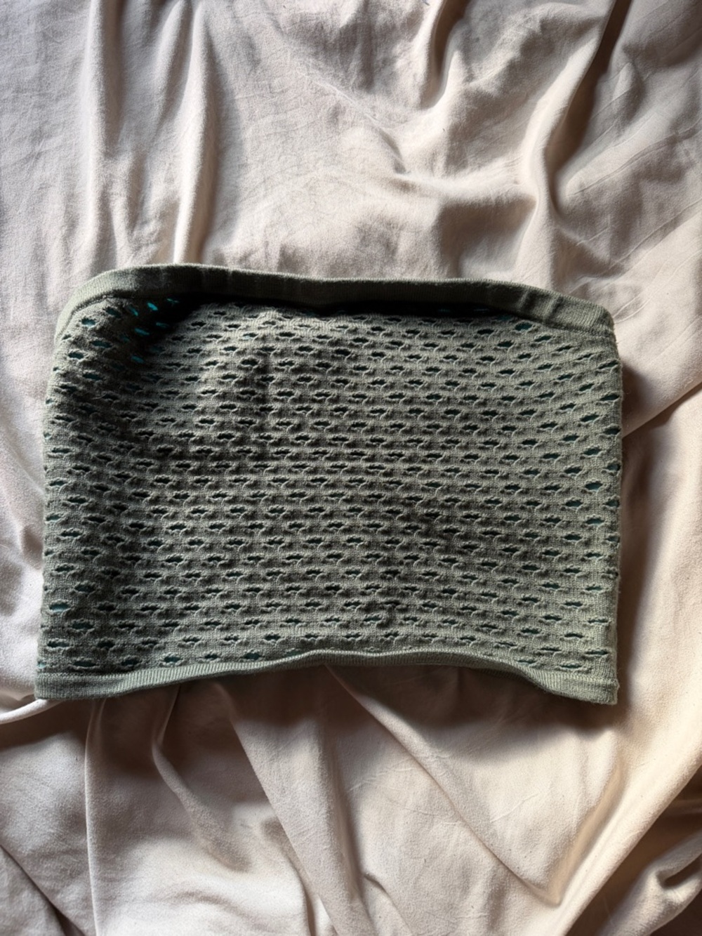 American Eagle Olive Green and blue/teal reverse-able Knit Tube Top